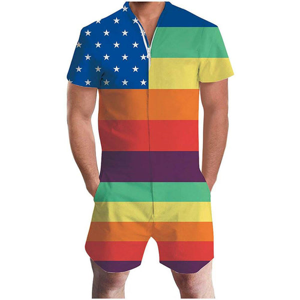 Gold outlets mens jumpsuit romper S Gay Pride He