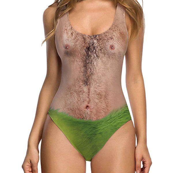 Hairy man hot sale womens bathing suit