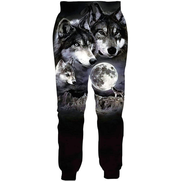 Full Moon Wolf Funny Sweatpants – D&F Clothing