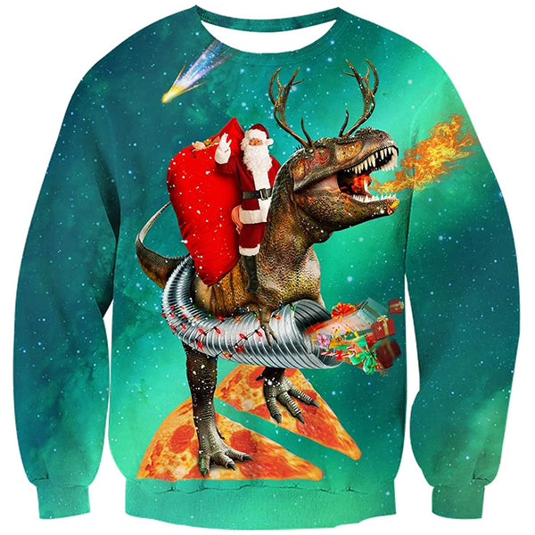 Dinosaur christmas sweatshirt hotsell