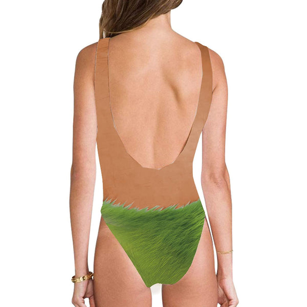 Hairy Chest Green Underwear Funny One Piece Swimsuit D F Clothing