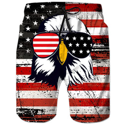 4th of July Eagle Funny Board Shorts