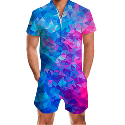 Geometric Funny Men Romper