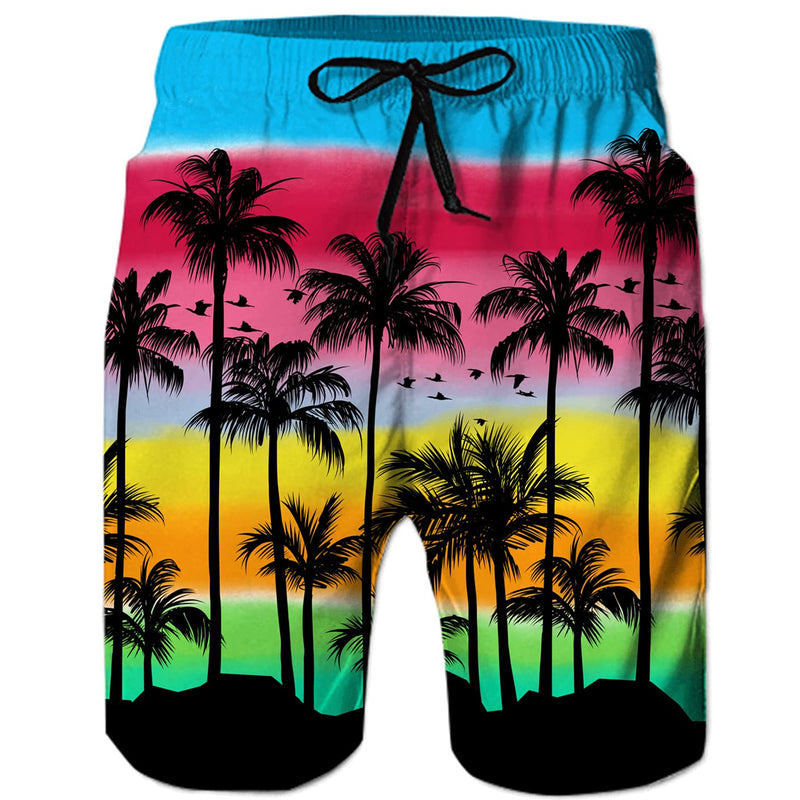 Regenboog Kokosnoot Boom Grappige Board Shorts