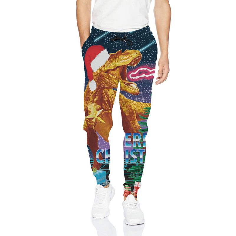 Christmas Dinosaur Funny Sweatpants