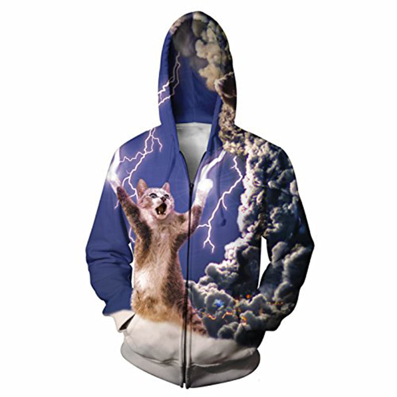 Thunder Cat Funny Zip Hoodie