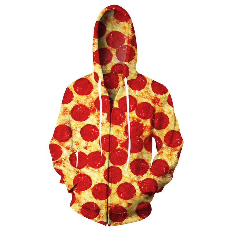 Pizza Funny Zip Up Hoodie