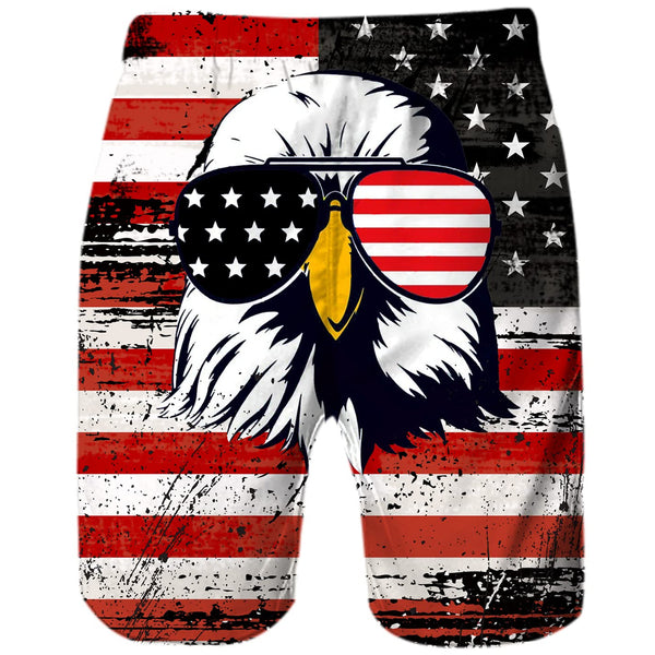 4th of July Eagle Funny Board Shorts