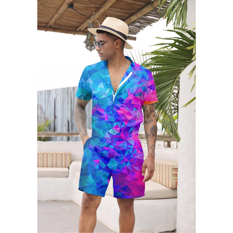 Geometric Funny Men Romper