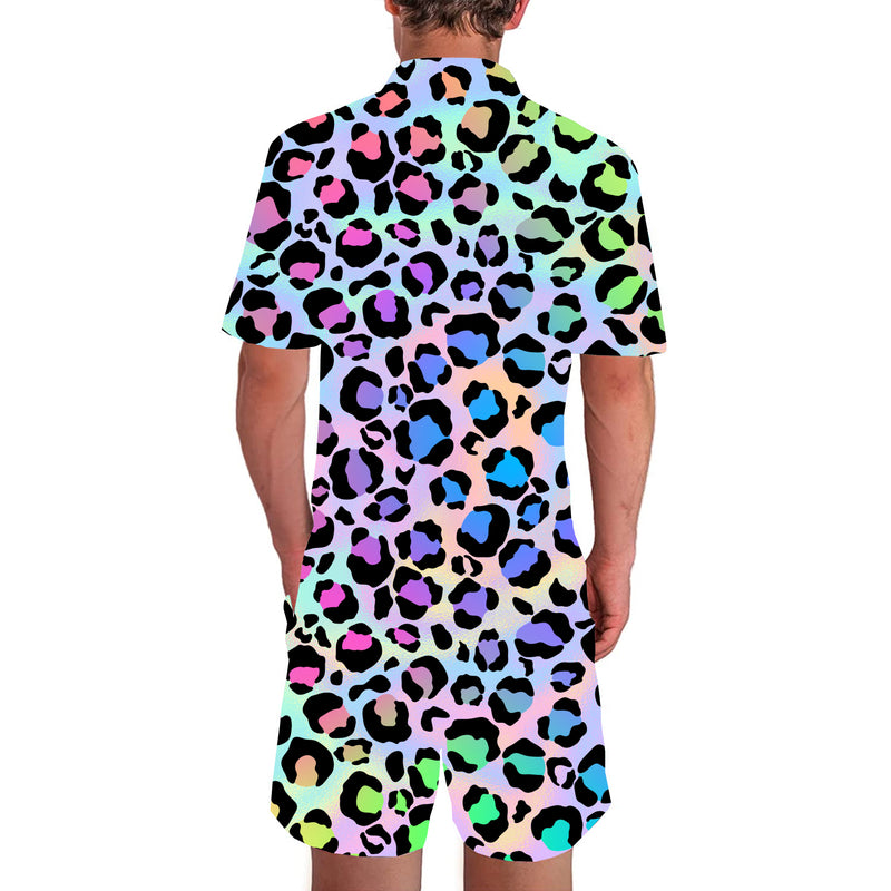 Colorful Leopard Funny Male Romper