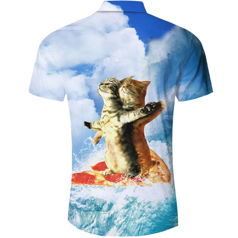 Pizza Titanic Katten Grappig Hawaiiaans Shirt