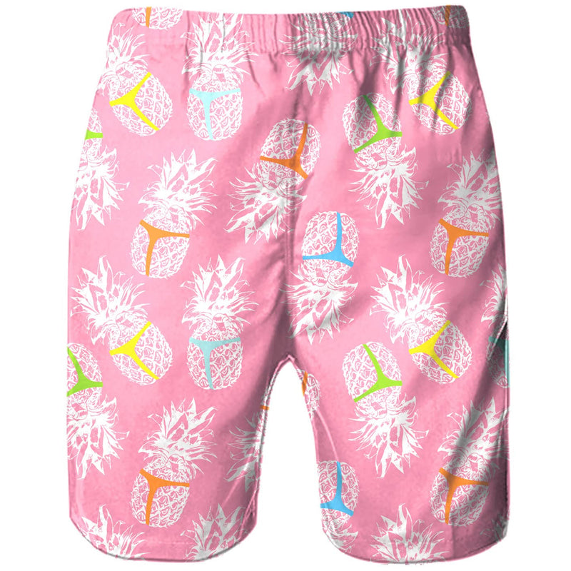 Bikini Ananas Roze Grappige Board Shorts