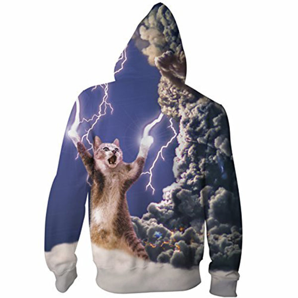 Thunder Cat Funny Zip Hoodie