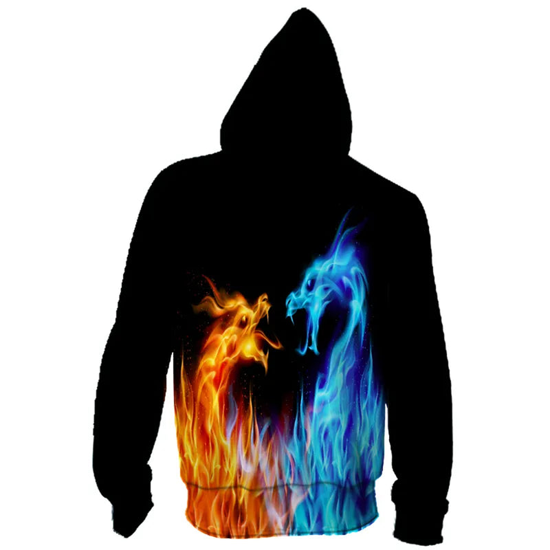 Ice & Fire Dragon Zip Hoodie