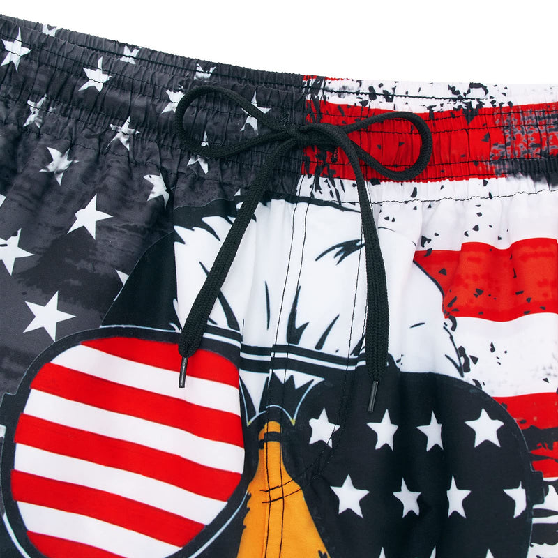 4th of July Eagle Funny Board Shorts