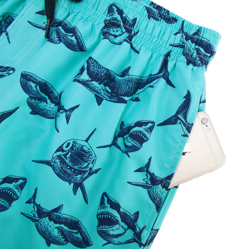 Shark Green Funny Board Shorts