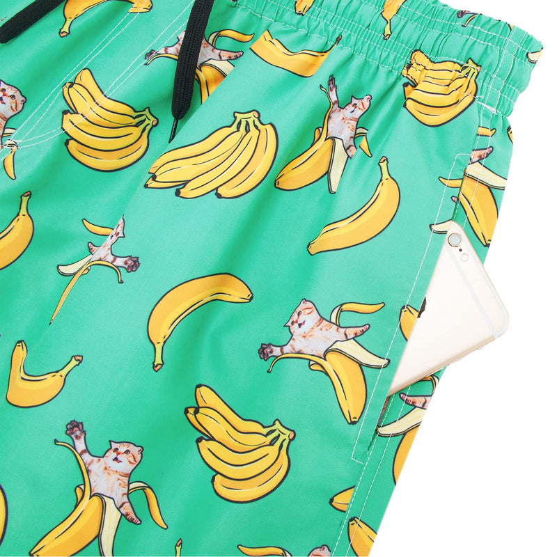 Banana Cat Funny Board Shorts