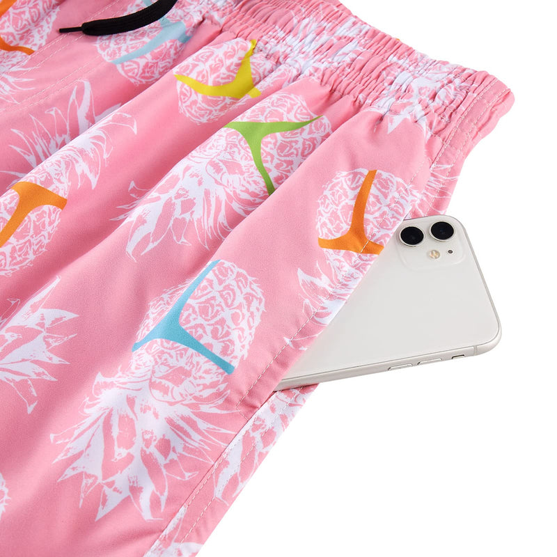 Bikini Ananas Roze Grappige Board Shorts