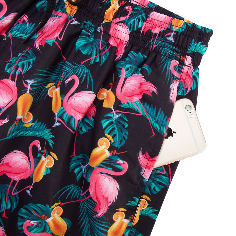 Pink Flamingo Juice Funny Board Shorts