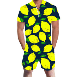 Yellow Lemon Funny Male Romper