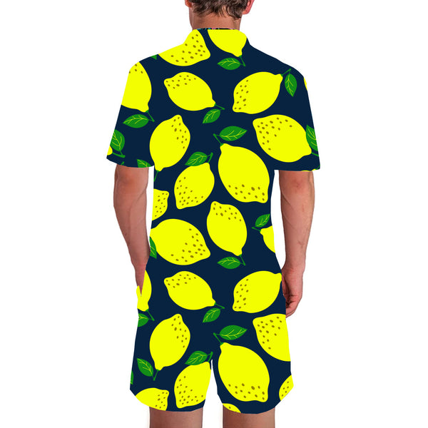 Yellow Lemon Funny Male Romper