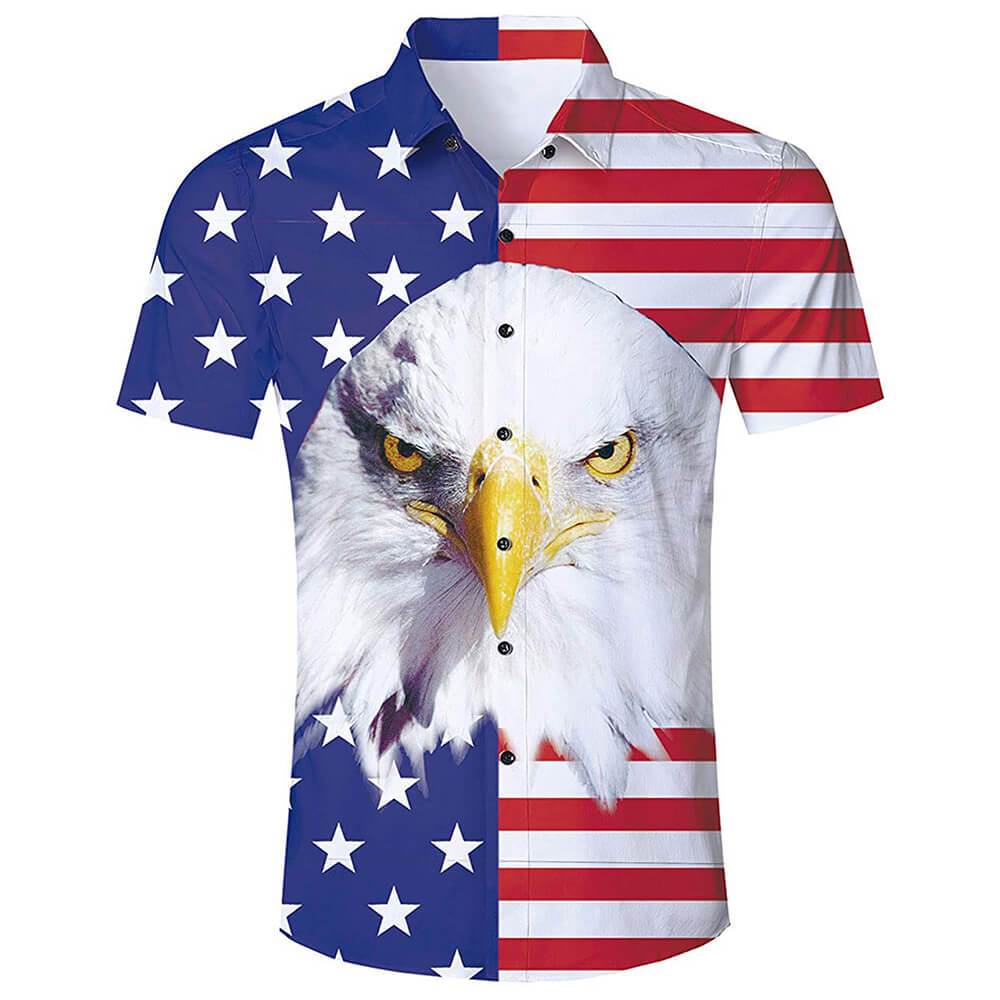 American Flag Eagle Funny Hawaiian Shirt D F Clothing