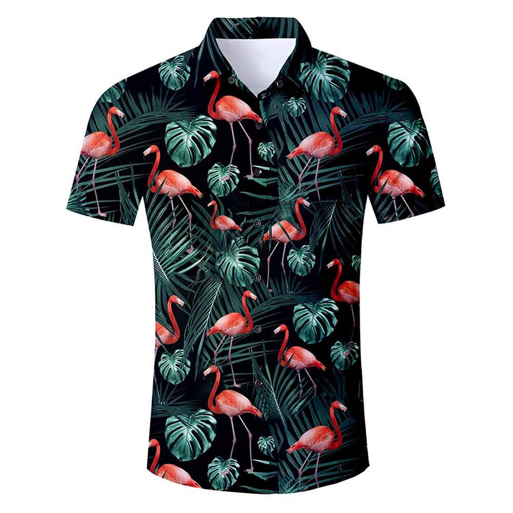 Flamingo Beach Funny Hawaiian Shirt Outfit - T-shirts Low Price