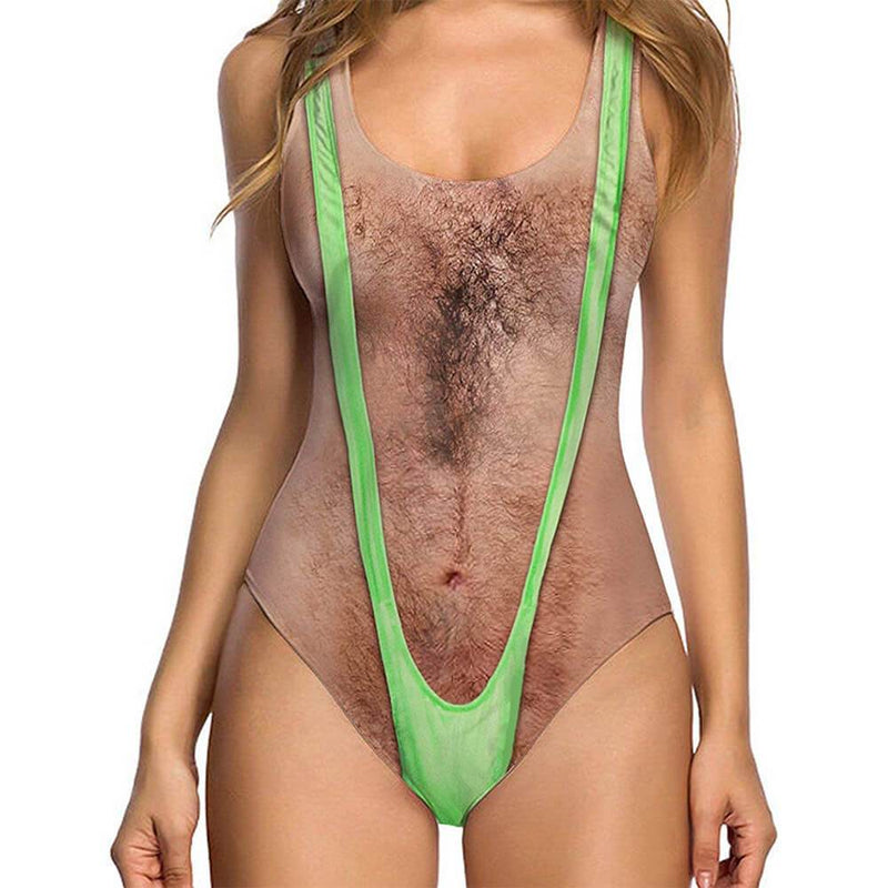 Hairy Chest Grass Funny One Piece Swimsuit – D&F Clothing