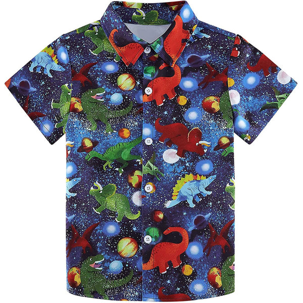 Weltraum-Galaxie-Dinosaurier-lustiges Kleinkind-Hawaii-Shirt