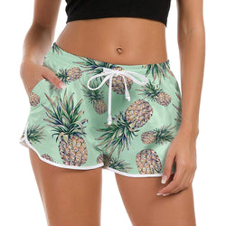 Hellgrüne lustige Ananas-Boardshorts für Frauen