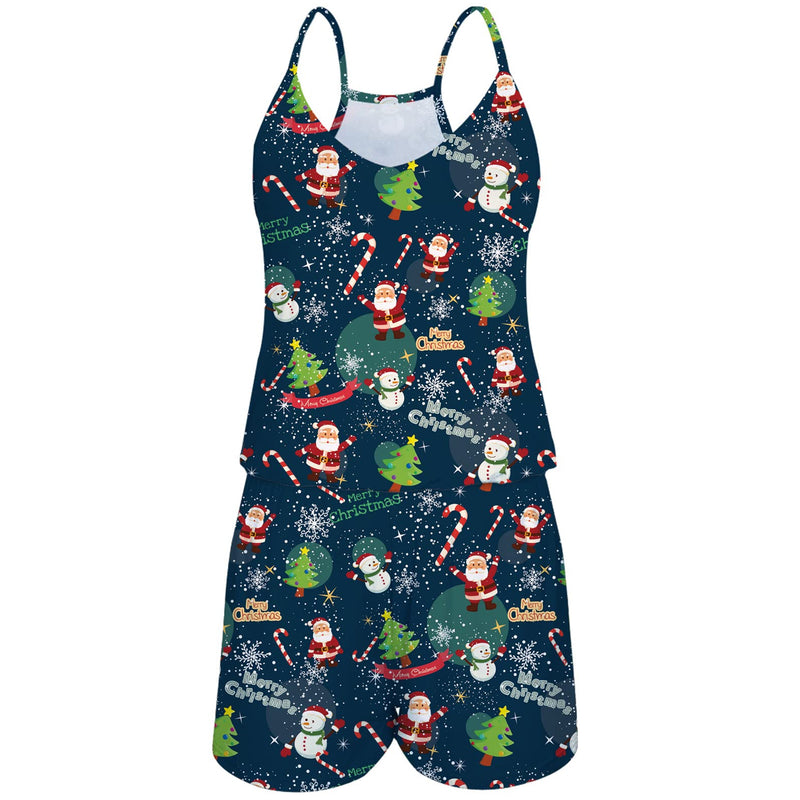 Christmas Navy Funny Romper for Women