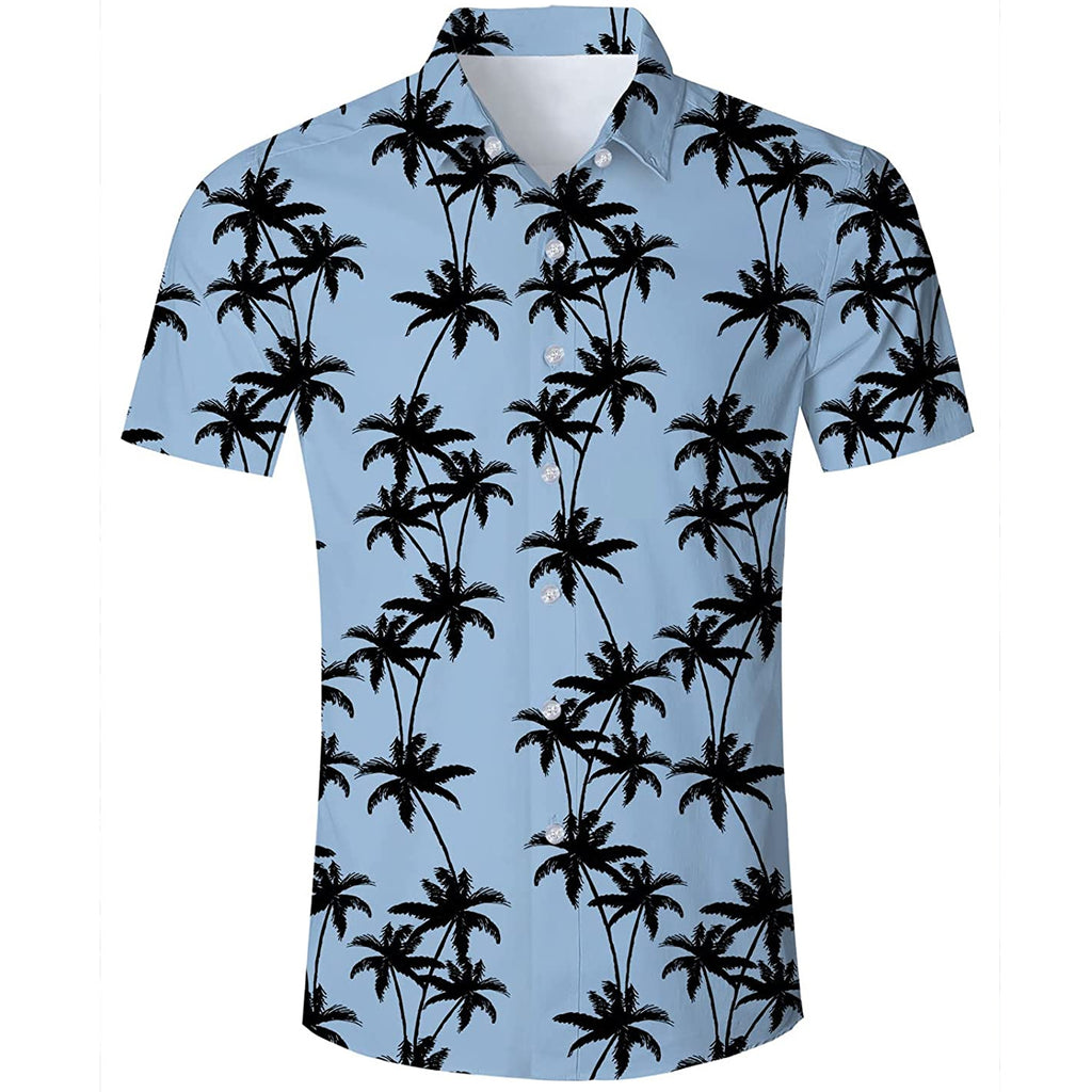 Pink Blue Palm Tree Funny Hawaiian Shirt – D&F Clothing