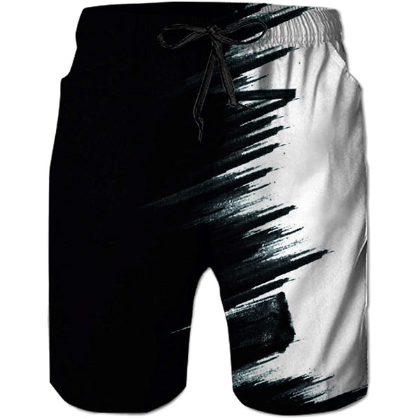 Black White Graffiti Funny Swim Trunks