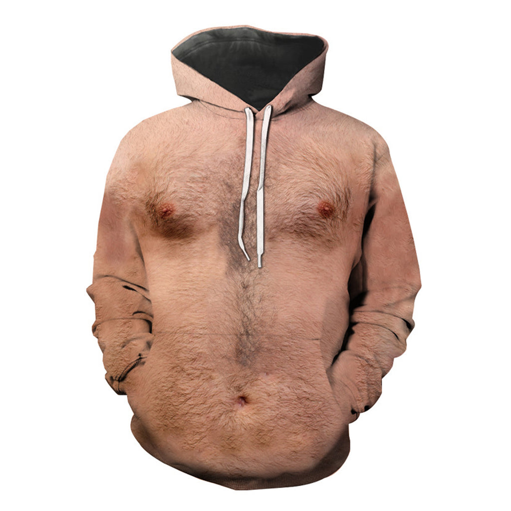 Hairy man chest hoodie on sale