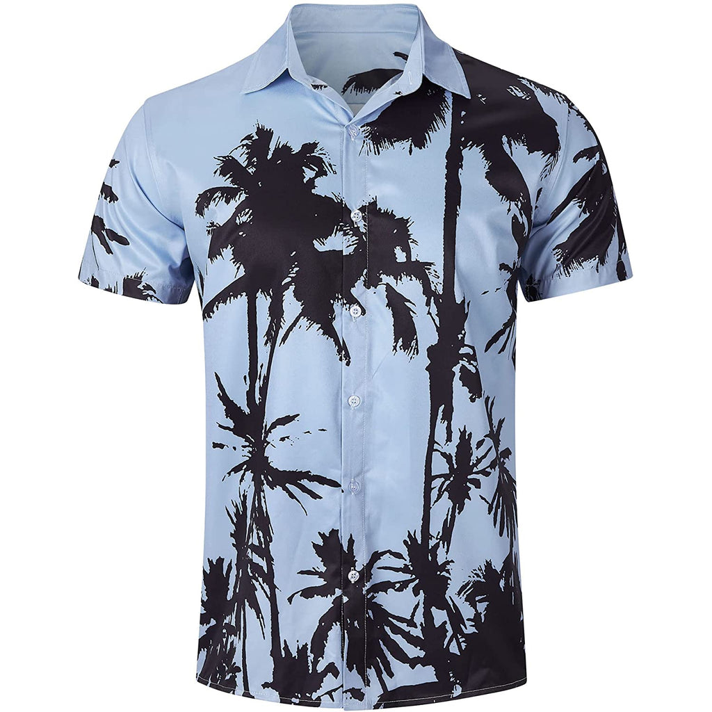 Pink Blue Palm Tree Funny Hawaiian Shirt – D&F Clothing