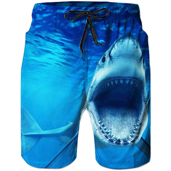 Blue Shark Funny Swim Trunks