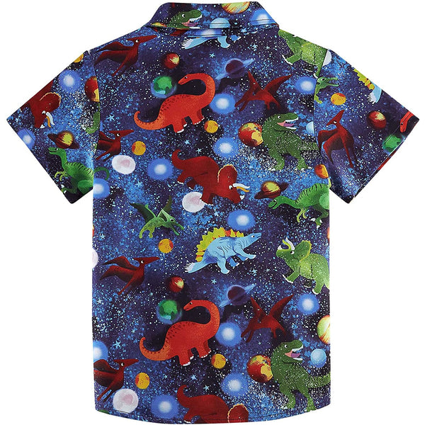 Weltraum-Galaxie-Dinosaurier-lustiges Kleinkind-Hawaii-Shirt