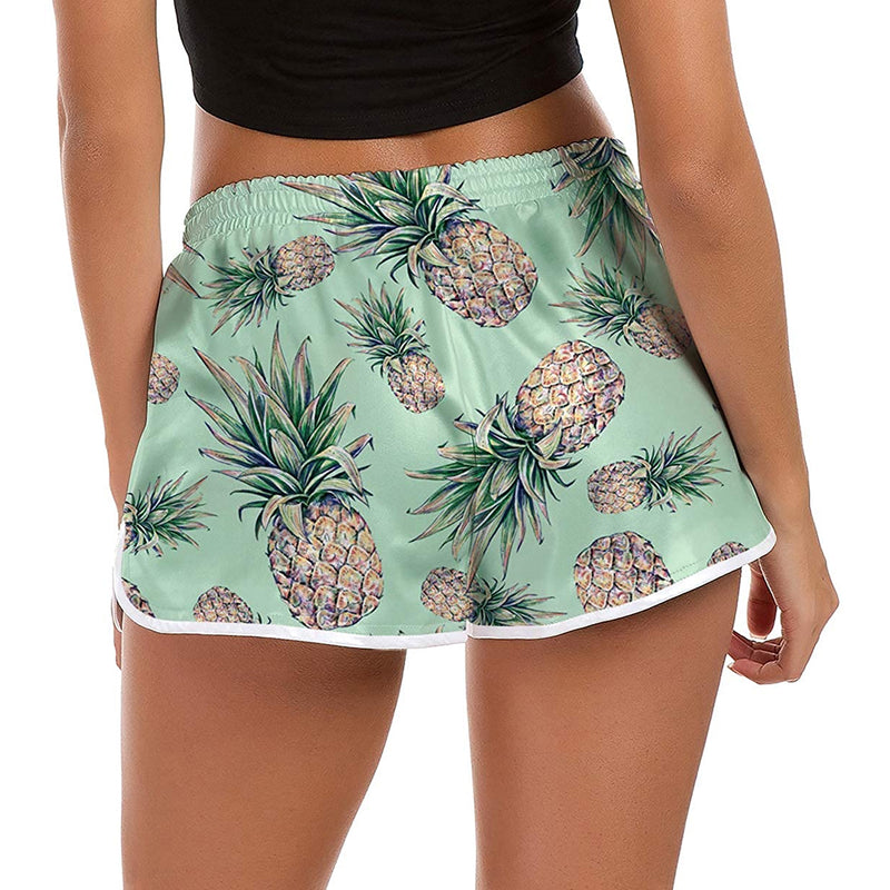 Hellgrüne lustige Ananas-Boardshorts für Frauen