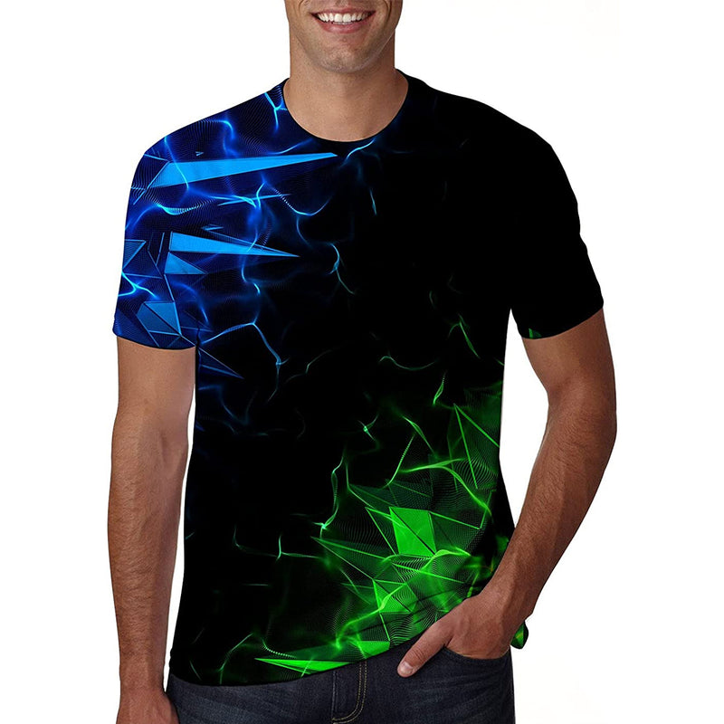 Blauw &amp; Groen Geometrie Grappig T-shirt