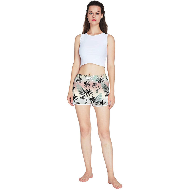 Palm Tree Funny Board Shorts for Women